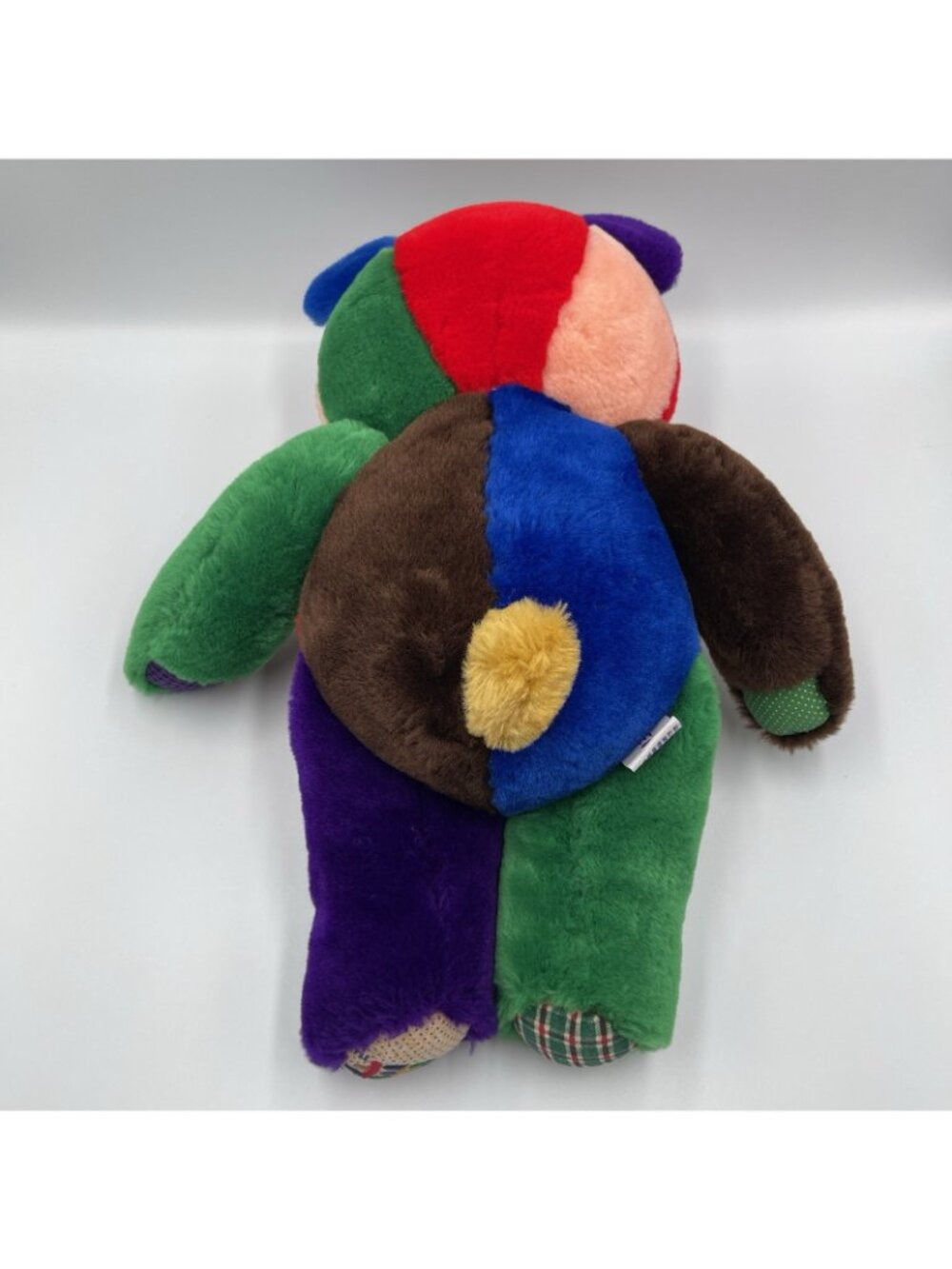 Vtg 1996 Peef Bear Christmas Teddy Colorblock Plush Stuffed Animal 14" Squeaker - Picture 15 of 15